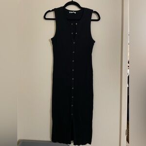 Zara Black Button Up Midi Dress